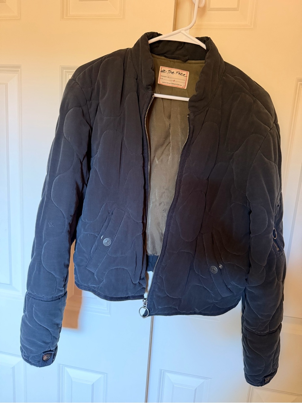 We The Free Quilted Bomber Jacket - Black/Charcoal